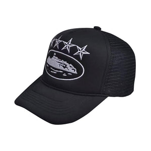 Corteiz 4Starz Alcatraz Trucker Black Cap