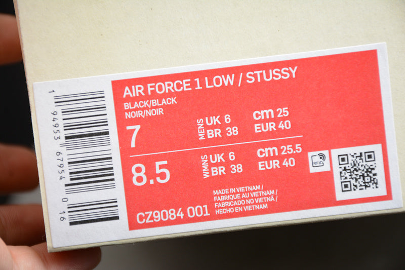 Stussy x Nike Air Force 1 Triple Black 