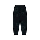 Tears Cotton Wreath Black Monochrome Denim Pants 