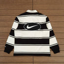 Camisa Supreme x Nike Stripe Rugby Preta/Branca