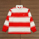 Camisa Supreme x Nike Stripe Rugby Vermelha/Branca