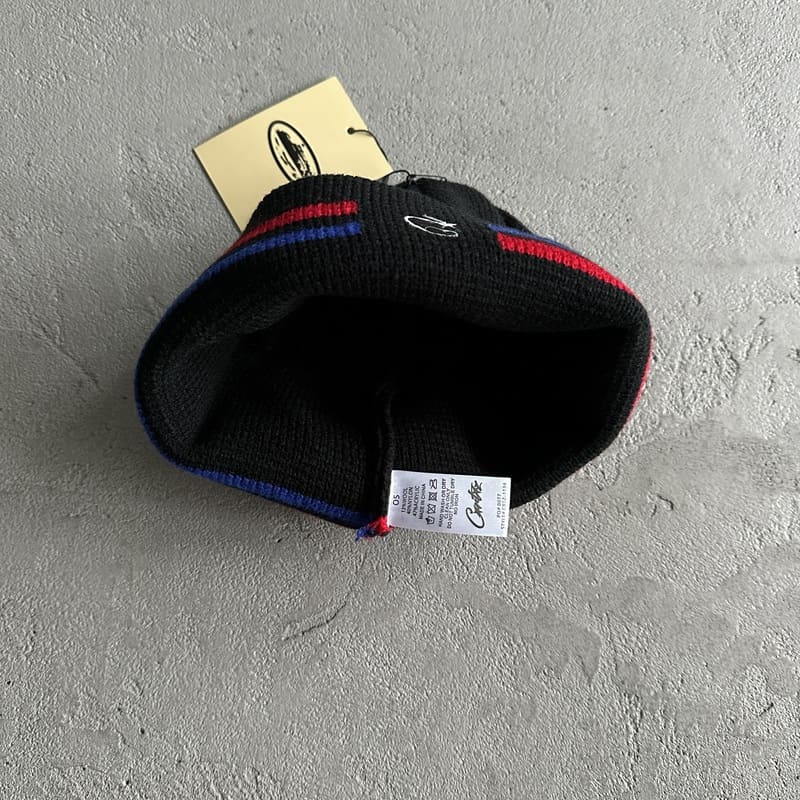 Gorro Corteiz Knit Black/Red/Blue