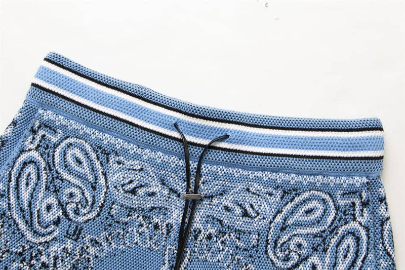 Amiri Bandana Crochet Basketball Shorts Blue 