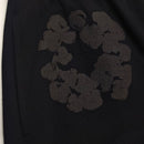 Tears Cotton Wreath Black Monochrome Denim Pants 