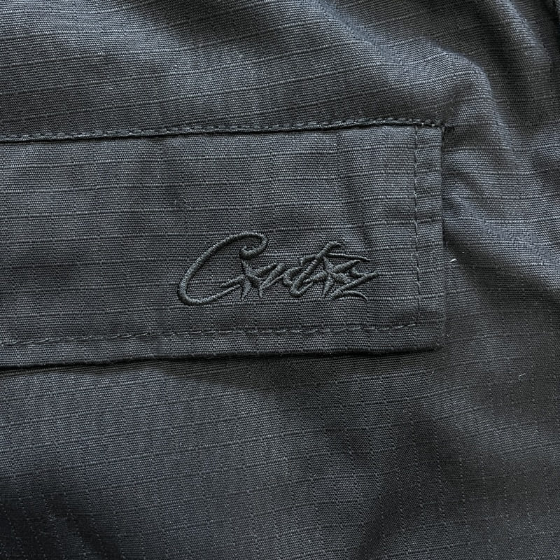 Corteiz Guerillaz Cargo Black Logo Pants 