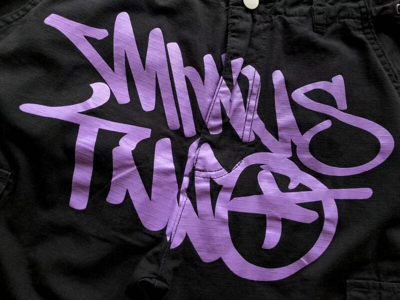 Minus Two Black/Purple Cargo Pants 