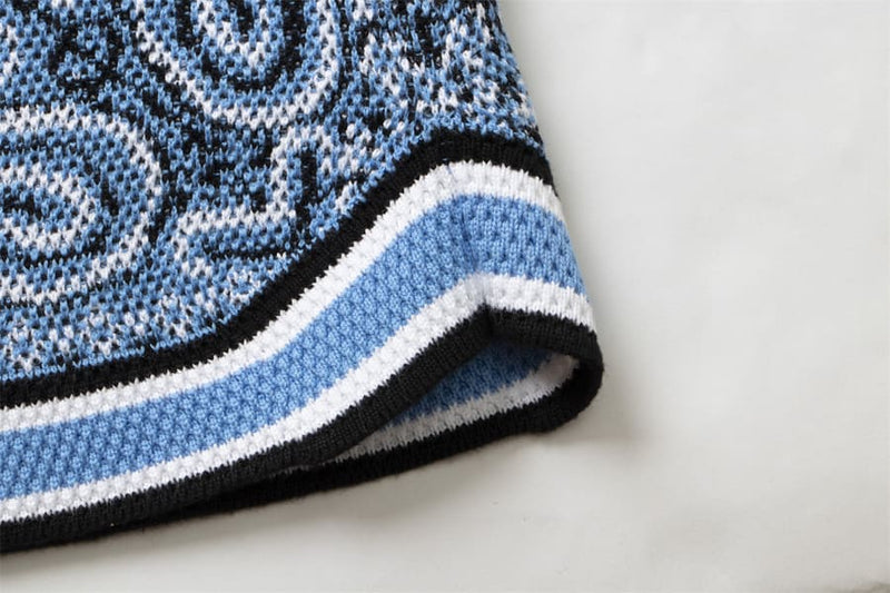 Amiri Bandana Crochet Basketball Shorts Blue 