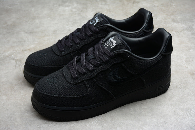 Stussy x Nike Air Force 1 Triple Black 