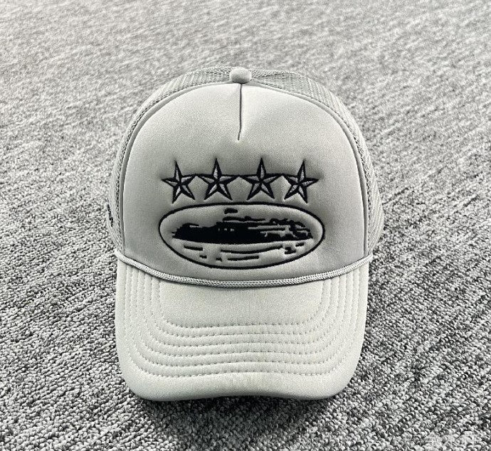 Corteiz 4Starz Alcatraz Trucker Gray Cap 