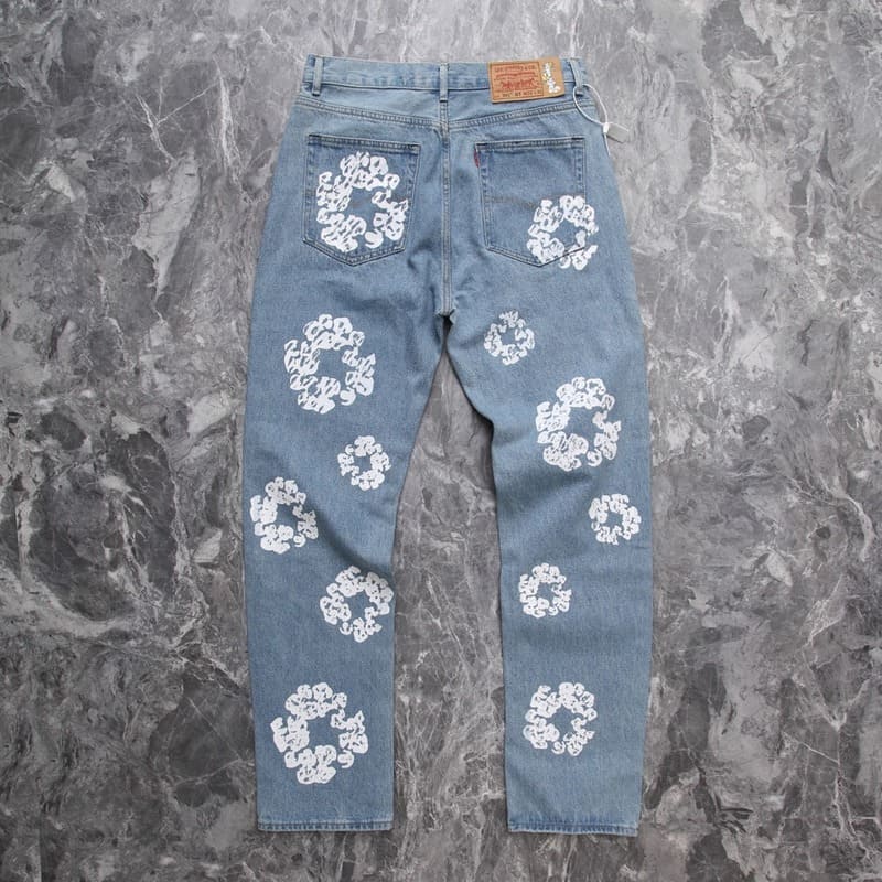 Tears x Levi's Cotton Wreath Jean Light Wash Denim Pants 