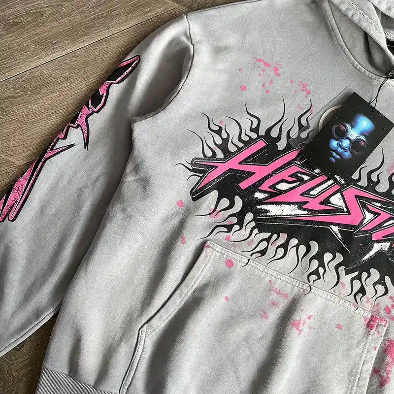 Hellstar Future Flame Grey/Pink Sweatshirt 