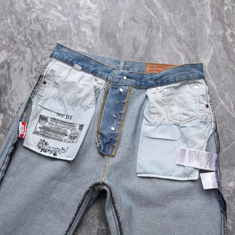 Tears x Levi's Cotton Wreath Jean Light Wash Denim Pants 