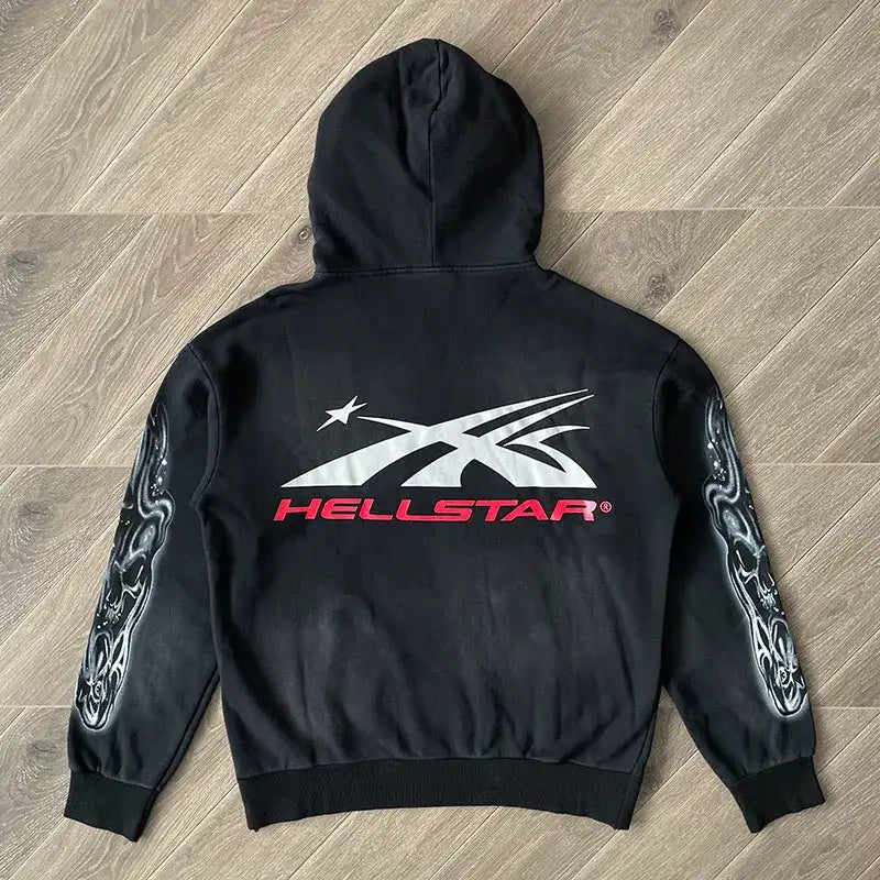 Hellstar Airbrushed Skull Hoodie 
