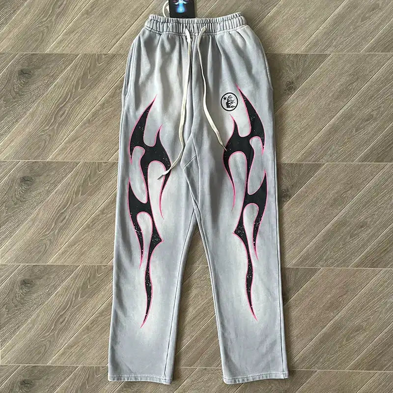 Hellstar Gray Future Flame Sweatpants 