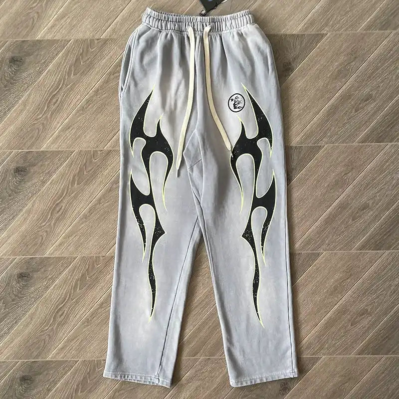 Hellstar Grey Future Flame Grey/Green Pants