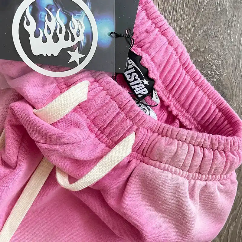 Hellstar Flame Sweatpants Pink/Silver 