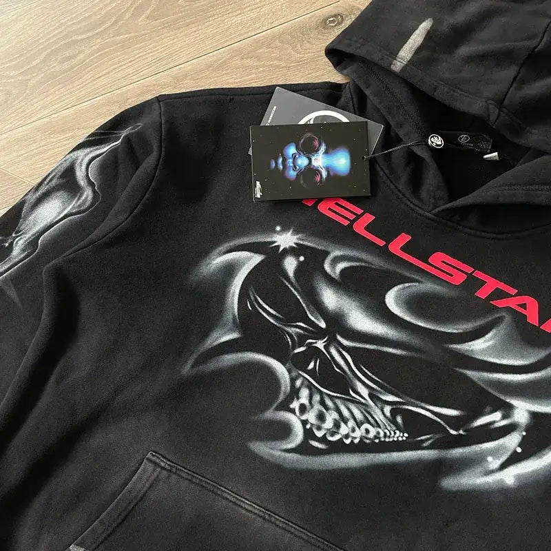 Hellstar Airbrushed Skull Hoodie 