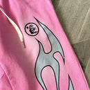 Hellstar Flame Sweatpants Pink/Silver 