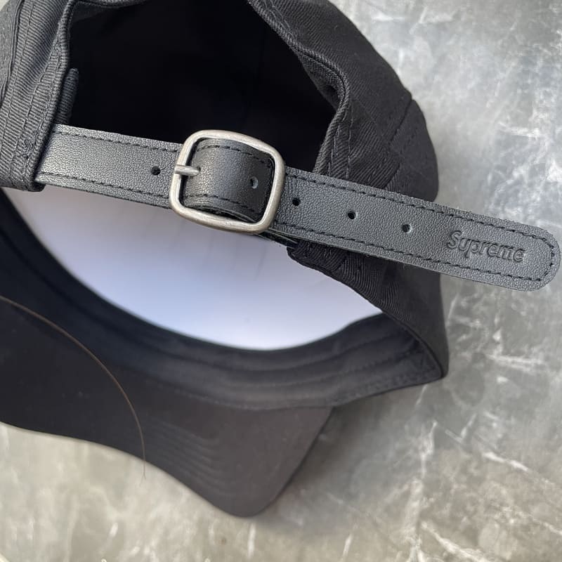 Supreme Washed Chino Twill Camp Black Cap 