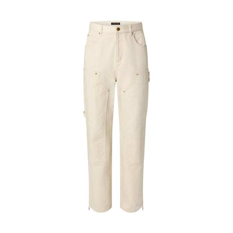 Louis Vuitton Monogram Workwear Carpenter Cream Pants 