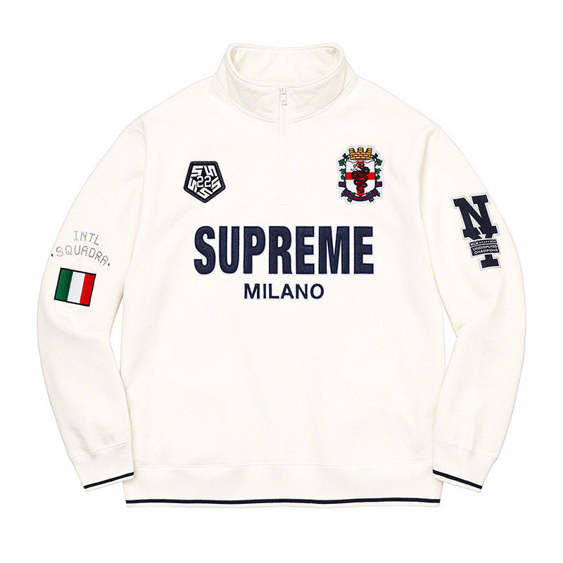 Supreme Milano Half Zip White Sweatshirt 