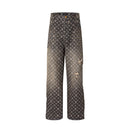 Louis Vuitton Distressed Baggy Monogram Jeans 