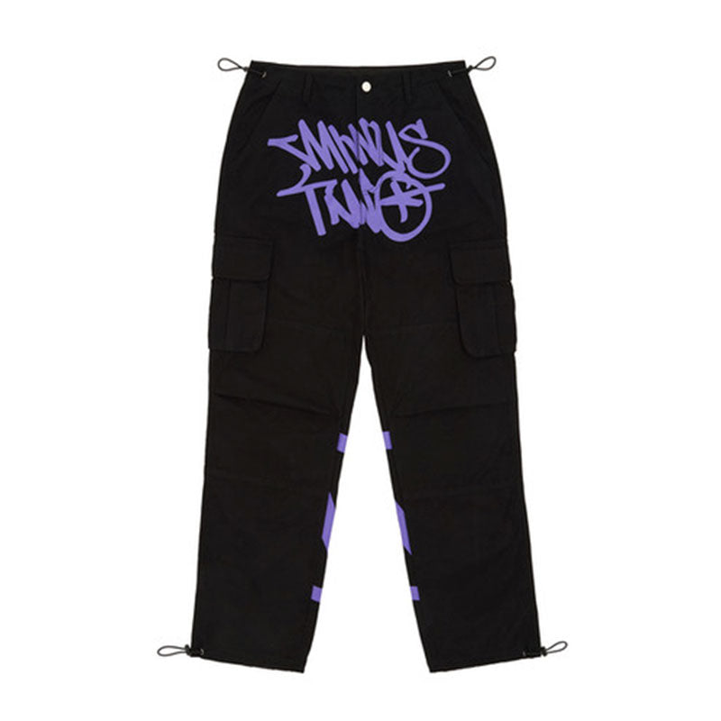 Minus Two Black/Purple Cargo Pants 