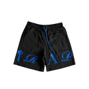 Trapstar Script Swimming Shorts Black/Dazzling Blue 