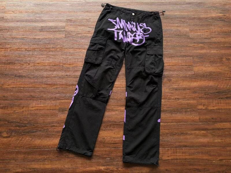 Minus Two Black/Purple Cargo Pants 