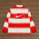 Camisa Supreme x Nike Stripe Rugby Vermelha/Branca