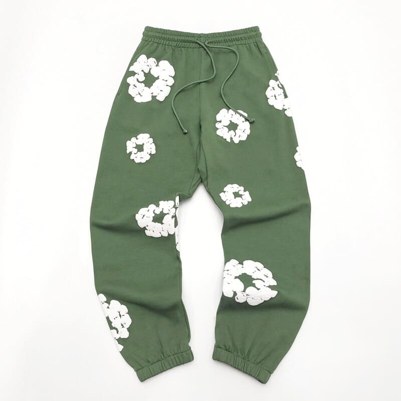 Tears The Cotton Wreath Green Denim Pants 