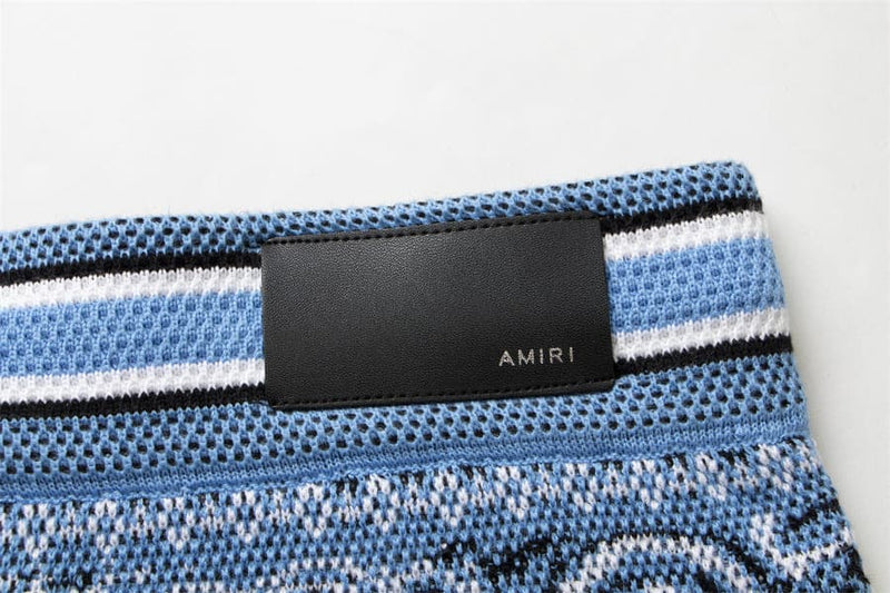 Amiri Bandana Crochet Basketball Shorts Blue 