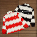 Camisa Supreme x Nike Stripe Rugby Preta/Branca