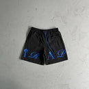 Trapstar Script Swimming Shorts Black/Dazzling Blue 