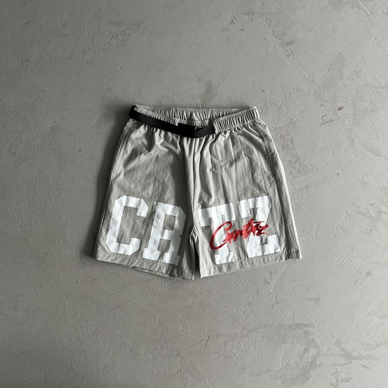 Corteiz CRTZ Nylon Shorts Gray 