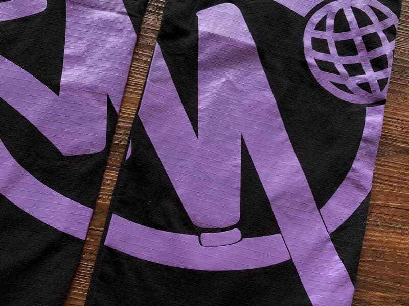 Minus Two Black/Purple Cargo Pants 